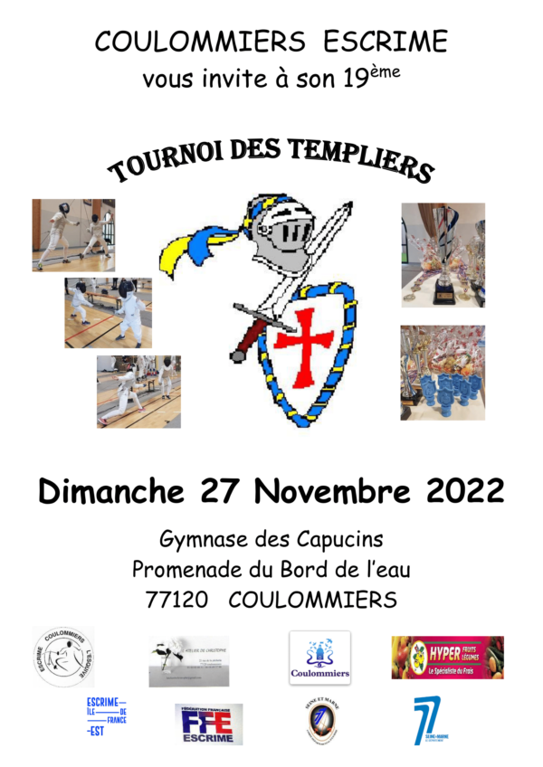 19ème Tournoi des Templiers Fleuret M7 à M15 – 27 novembre 2022 à Coulommiers